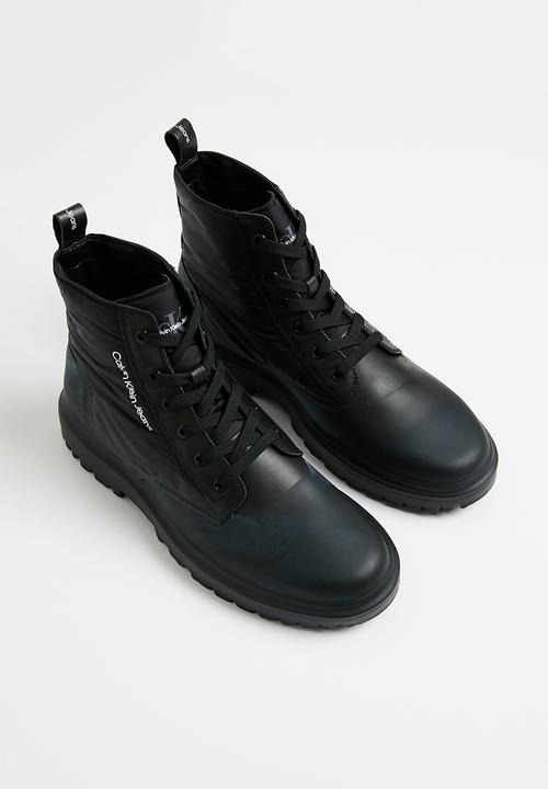 Calvin Klein - Eva laceup boot mid dip - black/matt black dip dye
