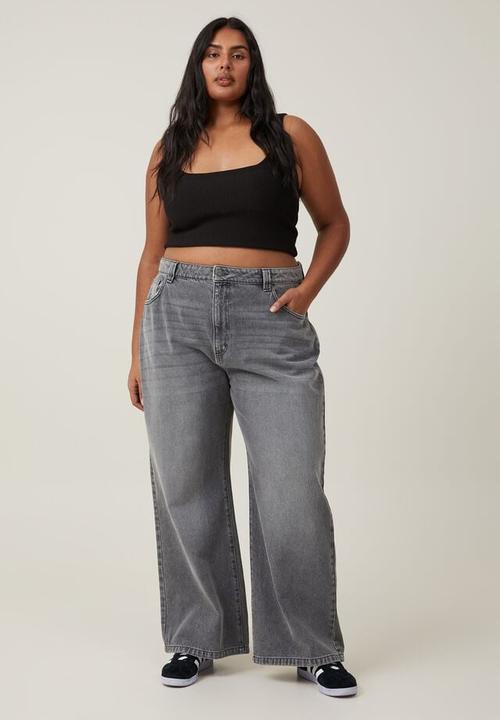 Cotton On - Plus super baggy leg jean - shadow grey