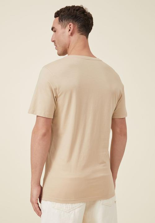 Cotton On - Organic v-neck T-shirt - stone clay
