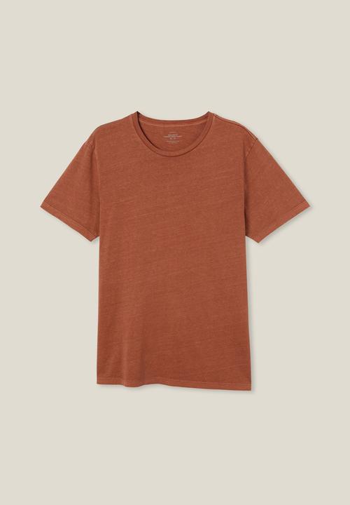 Cotton On - Organic regular fit crew T-shirt - terracotta