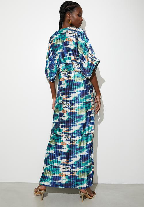 VELVET - Pleated dolman sleeve maxi dress - multi