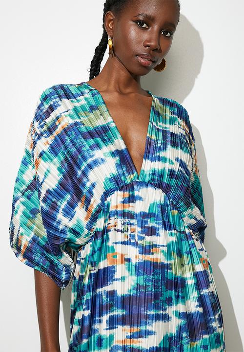 VELVET - Pleated dolman sleeve maxi dress - multi