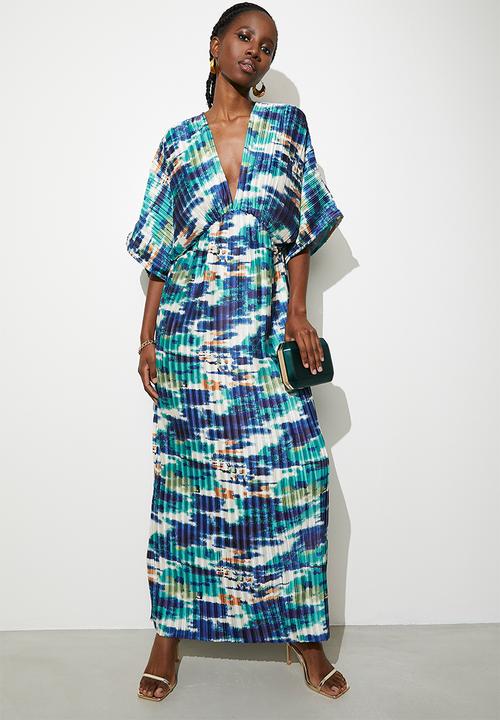 VELVET - Pleated dolman sleeve maxi dress - multi