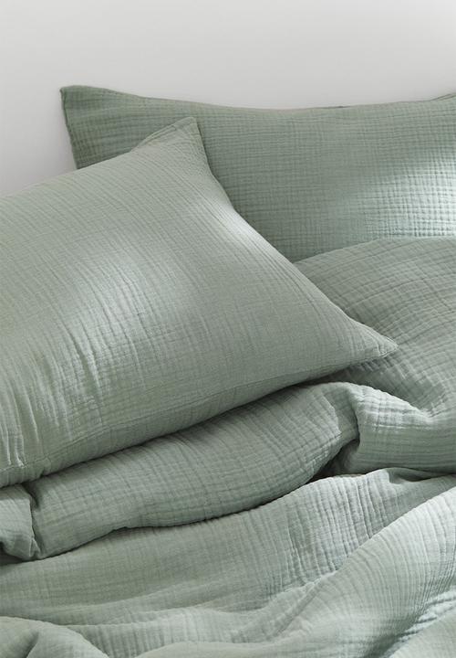 H&M - Muslin double/king duvet cover set - green