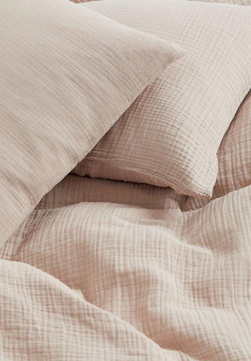 H&M - Muslin double/king duvet cover set - beige