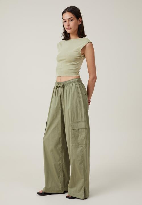 Cotton On - Summer Wide Leg Pant - Khaki