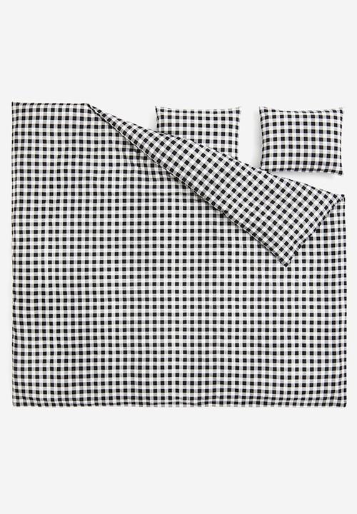 H&M - Flannel double/king duvet cover set - black