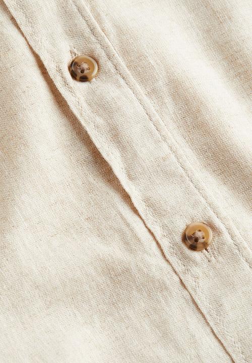 H&M - Linen-blend shirt - light beige