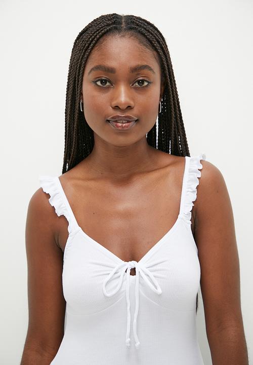 Cotton On - Poppy frill strap tank - white
