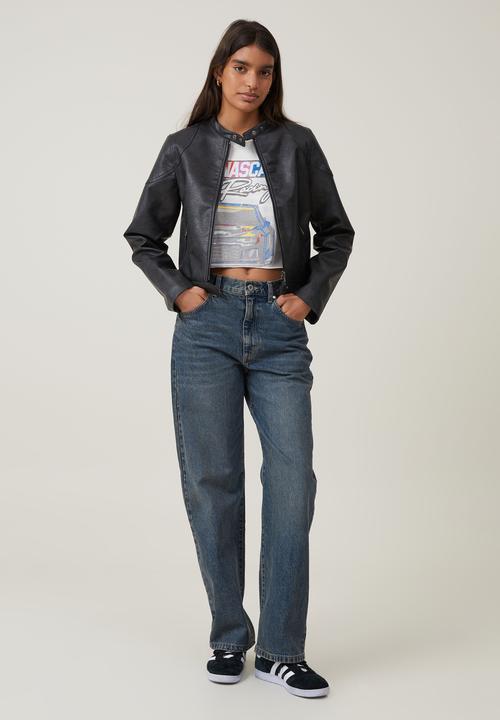 Cotton On - The Oversized Chopped Lcn Tee - Lcn Ncr Nascar Racing/Vintage White
