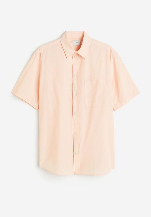H&M - Regular fit short-sleeved shirt - peach