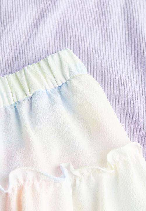 H&M - 2-Piece top & skirt set - lilac & light yellow
