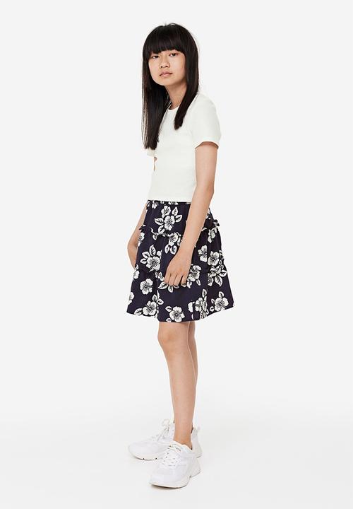 H&M - 2-Piece top & skirt set - navy blue floral