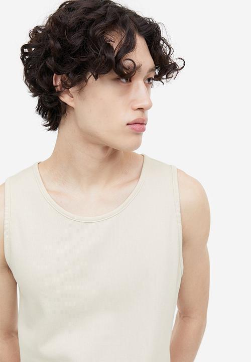 H&M - Ribbed vest top - light beige