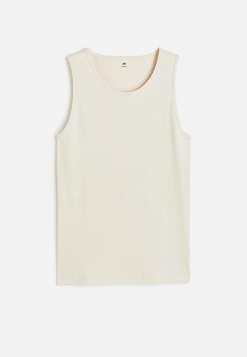 H&M - Ribbed vest top - light beige