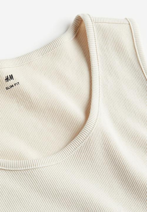 H&M - Ribbed vest top - light beige