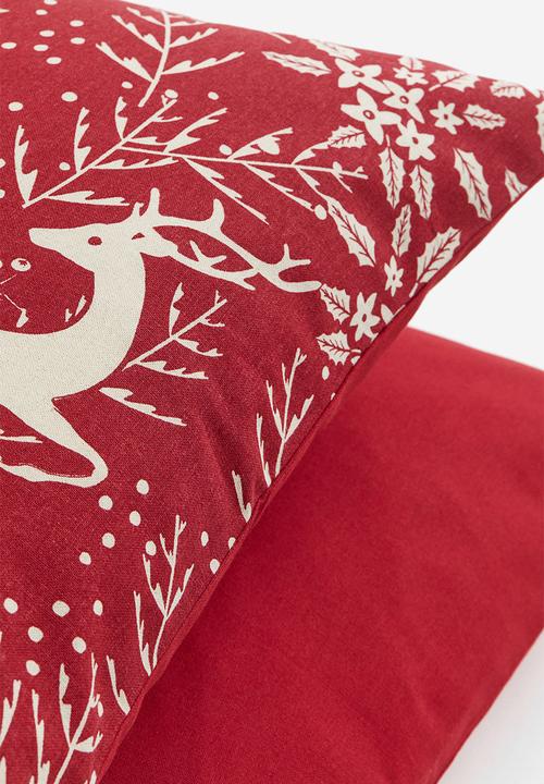 H&M - 2-pack cotton canvas cushion covers - red