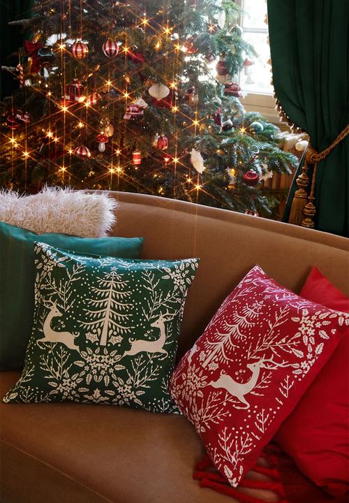 H&M - 2-pack cotton canvas cushion covers - red