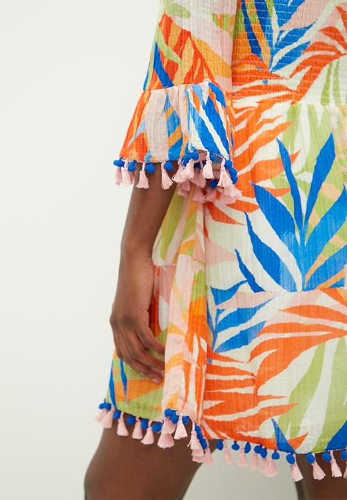 GUESS - Off shldr charlotte sun dress - havana print