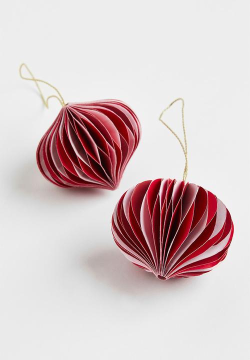 H&M - 6-Pack christmas decorations - dark red