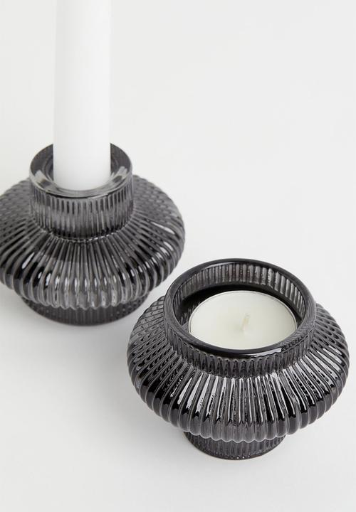 H&M - Glass candle lantern - dark grey