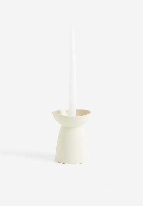 H&M - Stoneware candlestick - cream