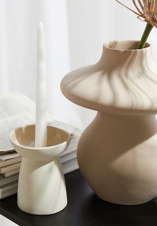 H&M - Stoneware candlestick - cream