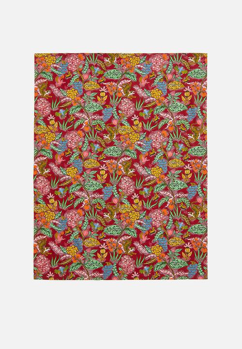 H&M - Linen-blend tablecloth - red patterned