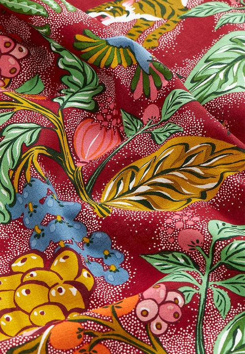 H&M - Linen-blend tablecloth - red patterned