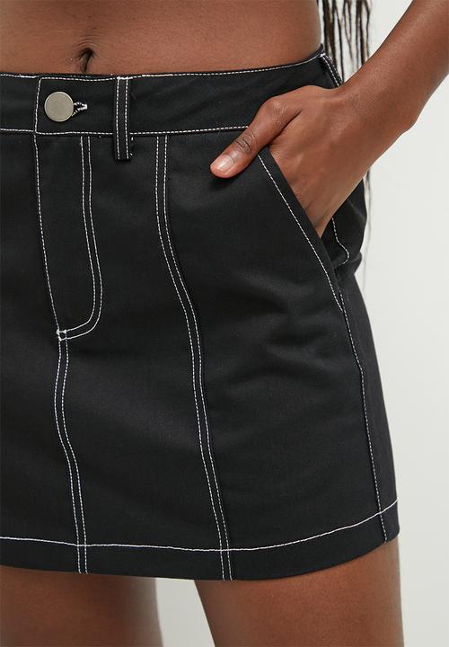 Blake - Co-ord mini with contrast stitching - black