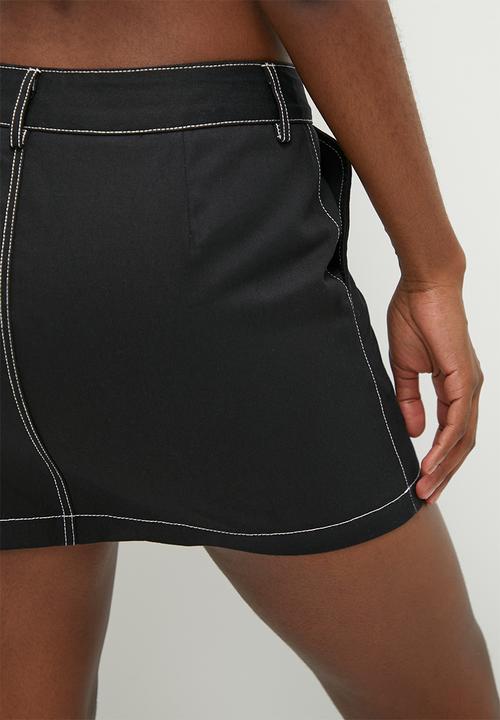 Blake - Co-ord mini with contrast stitching - black
