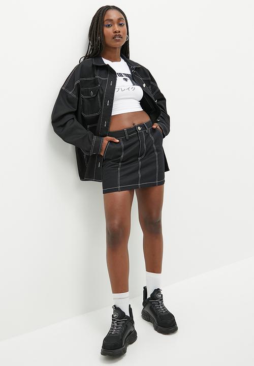 Blake - Co-ord mini with contrast stitching - black