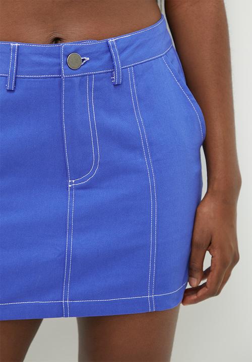 Blake - Co-ord mini with contrast stitching - cobalt