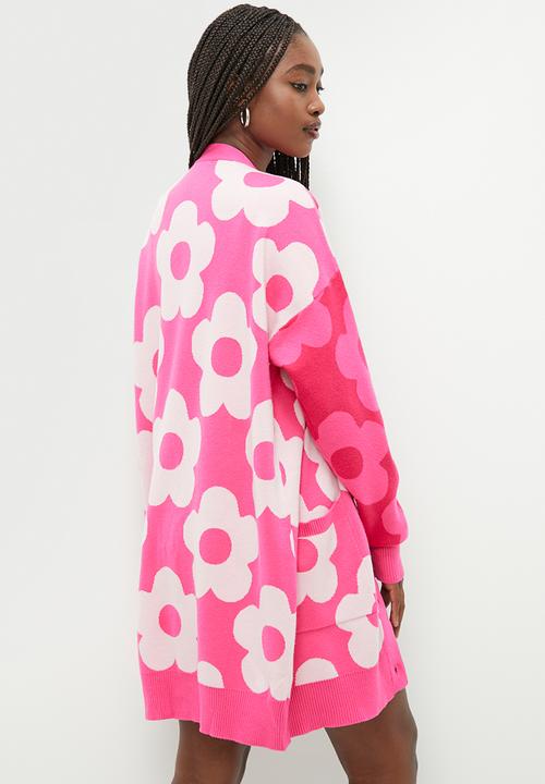 Glamorous - Retro flower cardigan - pink
