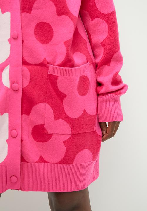 Glamorous - Retro flower cardigan - pink