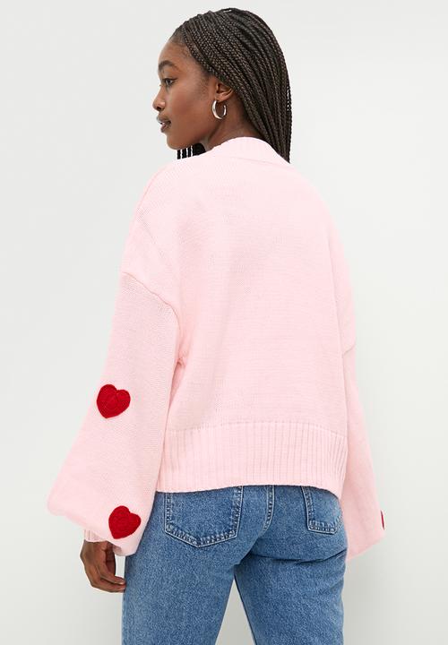 Glamorous - I heart you cardigan - pink red