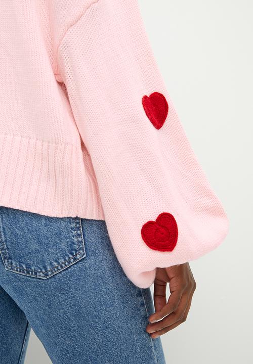 Glamorous - I heart you cardigan - pink red