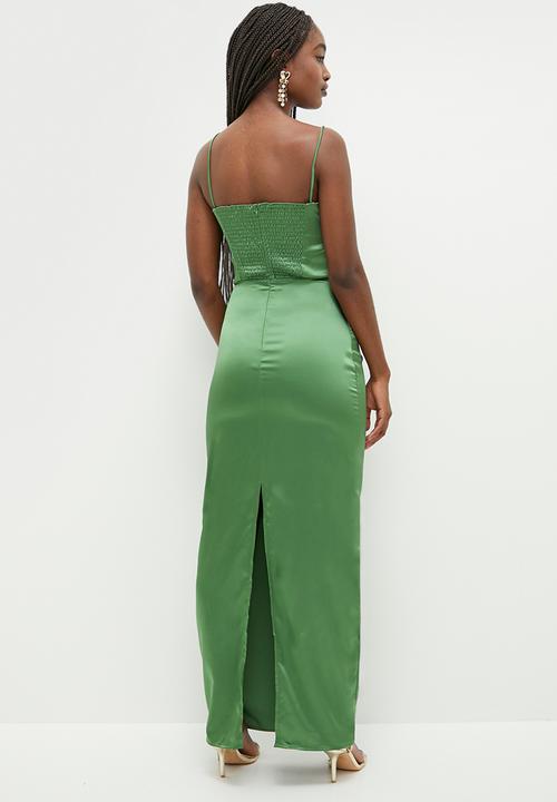 Glamorous - Satin slip dress - forrest green