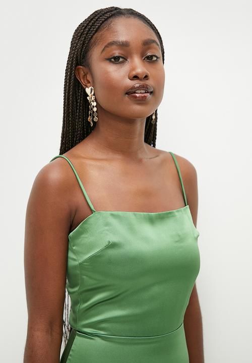 Glamorous - Satin slip dress - forrest green