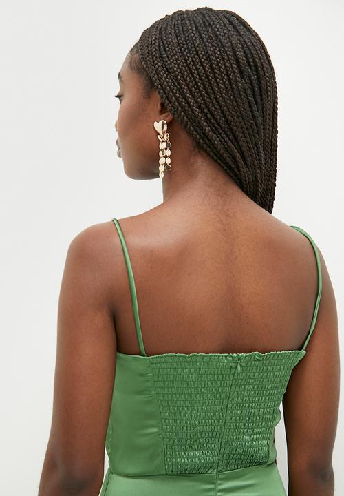 Glamorous - Satin slip dress - forrest green