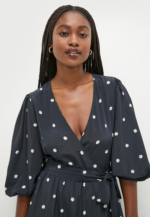 Glamorous - Polka Midi dress - black 