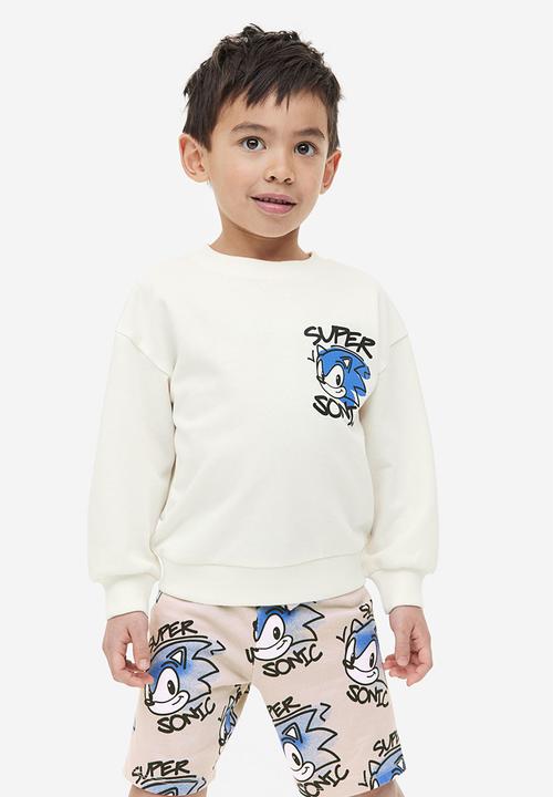 H&M - 2-Piece printed sweatshirt set - cream sonic the hedgehog