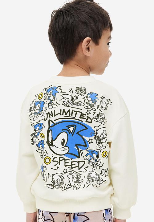 H&M - 2-Piece printed sweatshirt set - cream sonic the hedgehog