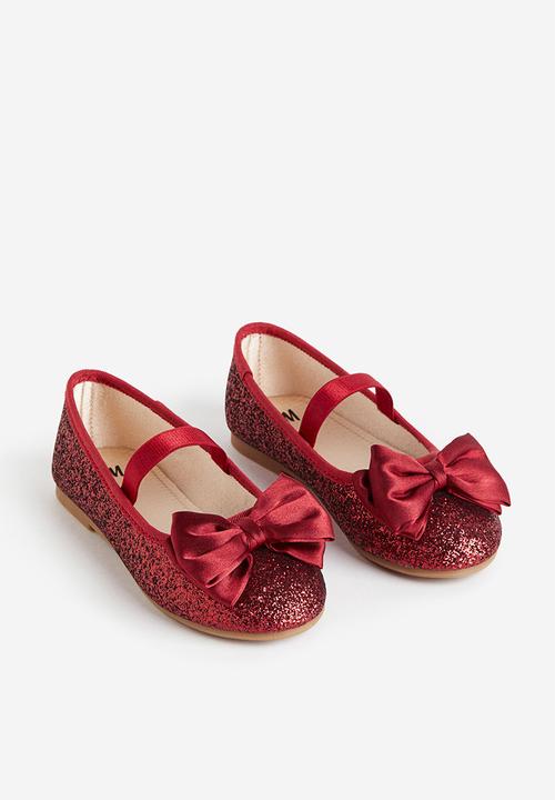 H&M - Appliquéd ballet pumps - red glitter