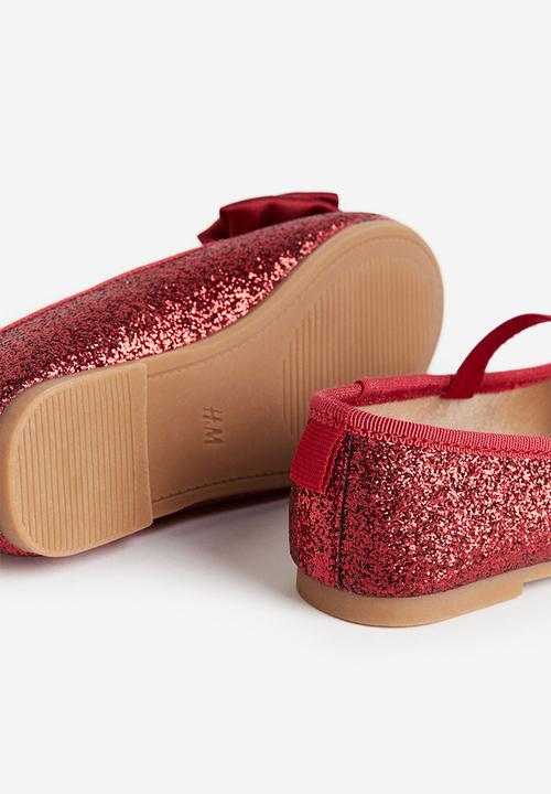 H&M - Appliquéd ballet pumps - red glitter
