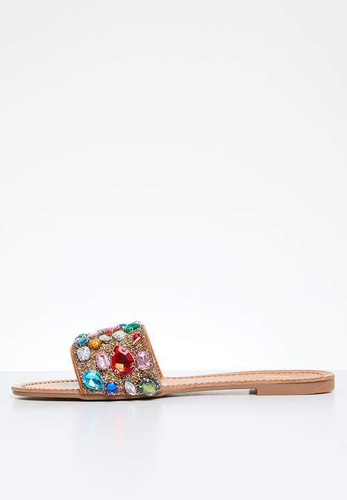 Plum - Embellished sandal - neutral 