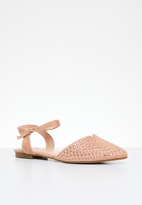 Plum - Embellished sling-back pump - rose gold
