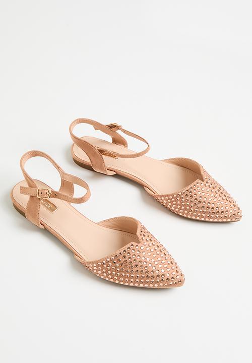 Plum - Embellished sling-back pump - rose gold
