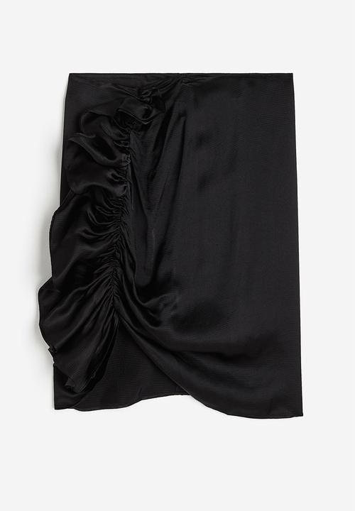 H&M - Draped flounce-detail skirt - black