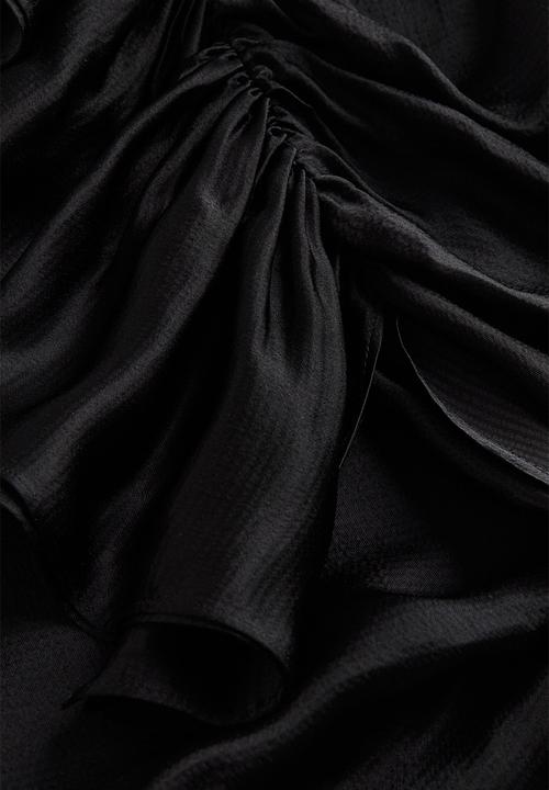 H&M - Draped flounce-detail skirt - black